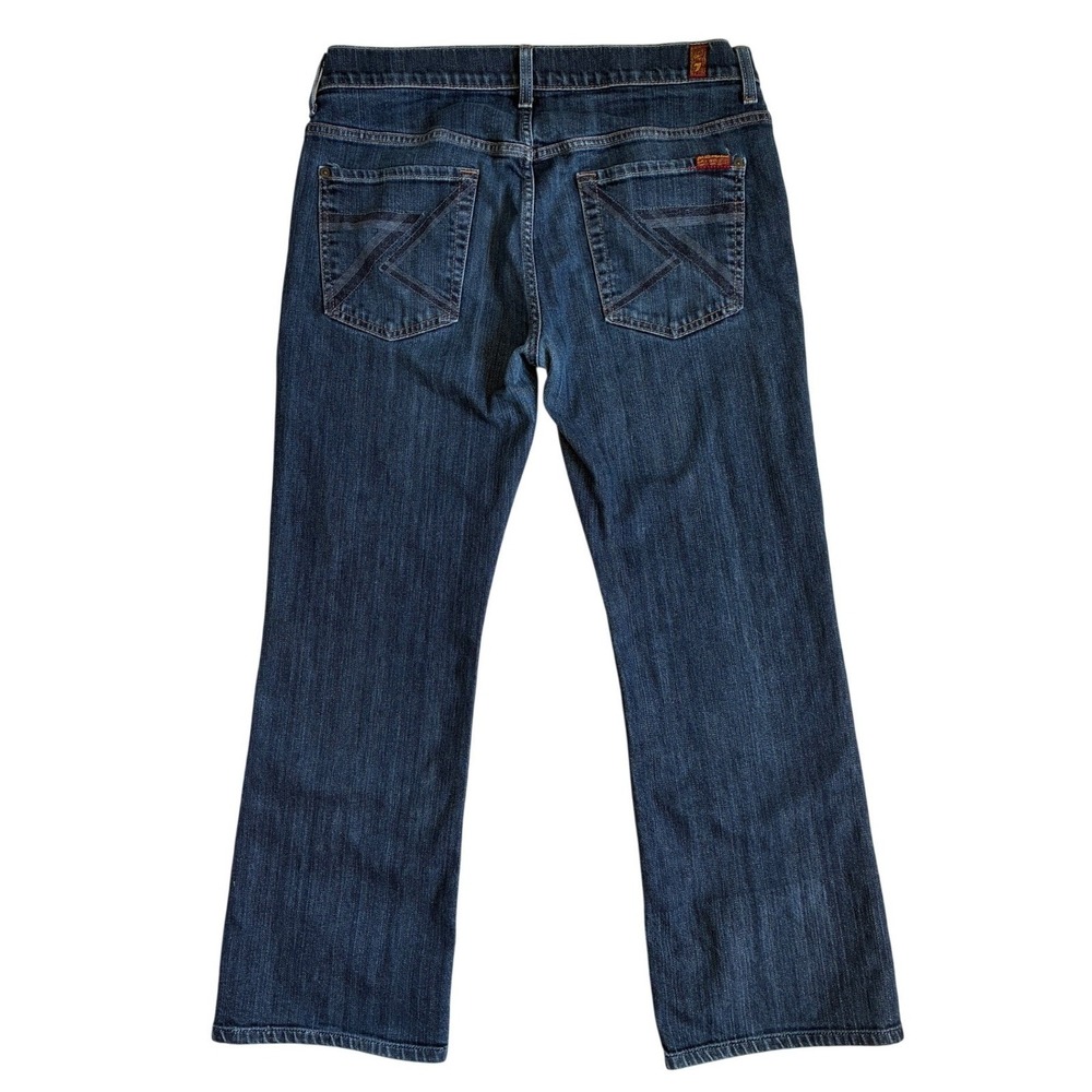 7 For All Mankind Womens Bootcut Jeans Dark Wash Blue Size 34 RTA520080U - Picture 4 of 10